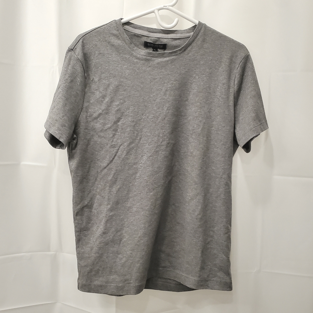 Banana Republic Luxury Cotton Crewneck Tee - Heather Gray